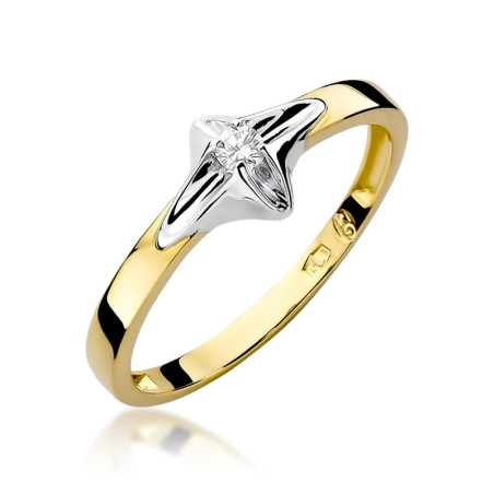 Pierścionek W030 Diament 0,05ct żółte złoto