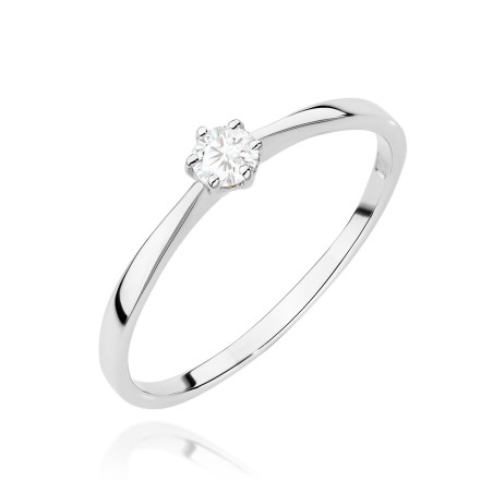 Pierścionek W579 Diament 0,10ct białe złoto