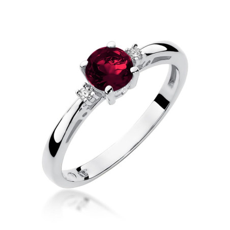 Pierścionek W010 Granat 0,60ct białe złoto