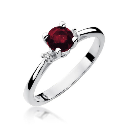 Pierścionek W017 Granat 0,60ct białe złoto