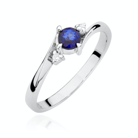 Pierścionek W346B Szafir 0,30ct białe złoto