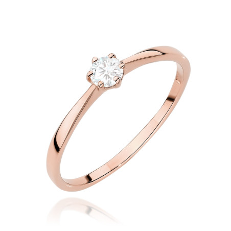 Pierścionek W579 Diament 0,15ct różowe złoto