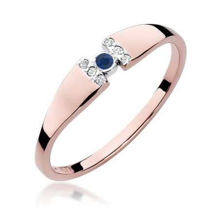 Pierścionek W321 Szafir 0,05ct różowe złoto