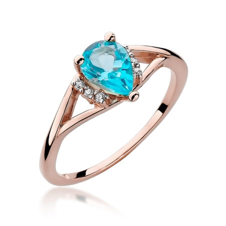 Pierścionek W099 Topaz 0,90ct różowe złoto