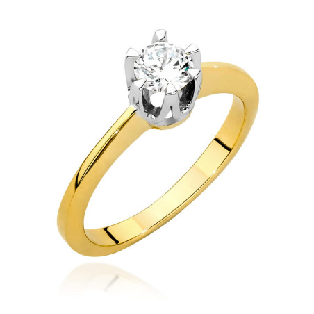 Pierścionek W220B Diament 0,40ct żółte złoto