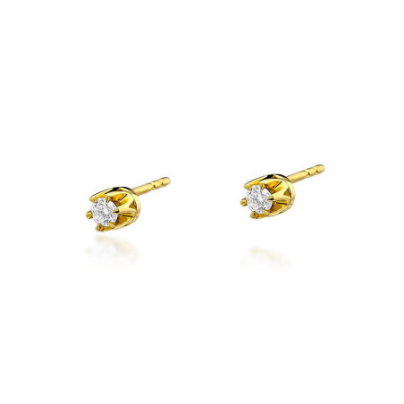 Kolczyki KO032 Diament 2 x 0,10ct żółte złoto
