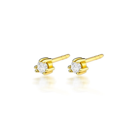 Kolczyki KO038 Diament 2 x 0,08ct żółte złoto