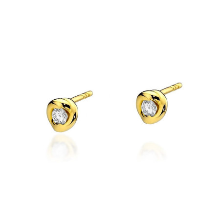 Kolczyki KO044 Diament 2 x 0,08ct żółte złoto
