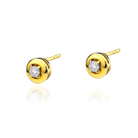 Kolczyki KO045 Diament 2 x 0,10ct żółte złoto