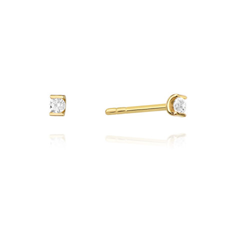 Kolczyki KO055 Diament 2 x 0,04ct żółte złoto