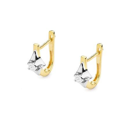 Kolczyki KO056 Diament 2 x 0,03ct żółte złoto