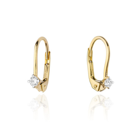 Kolczyki KO057 Diament 2 x 0,04ct żółte złoto