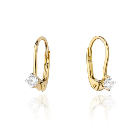 Kolczyki KO057 Diament 2 x 0,10ct żółte złoto