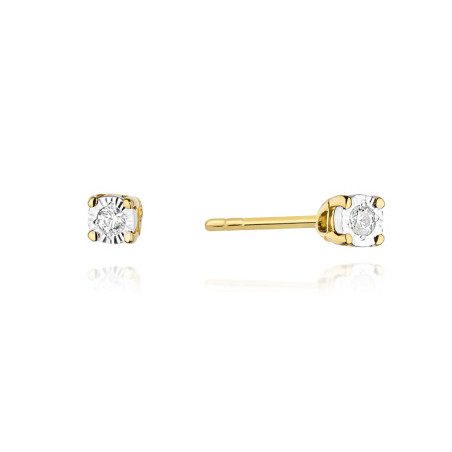Kolczyki KO058 Diament 2 x 0,03ct żółte złoto