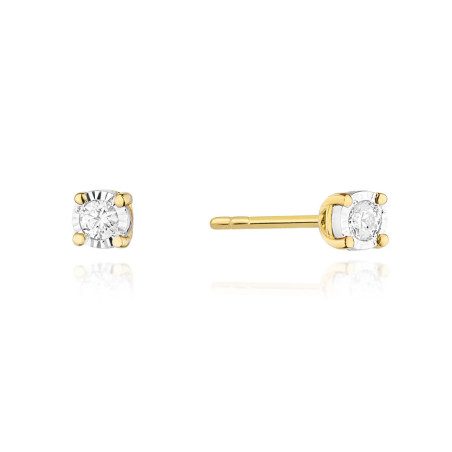 Kolczyki KO058 Diament 2 x 0,08ct żółte złoto