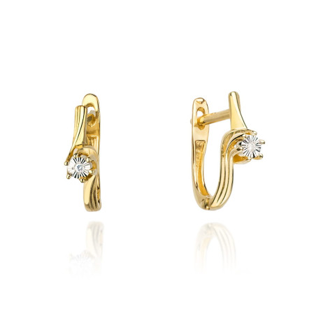 Kolczyki KO063 Diament 2 x 0,0086ct żółte złoto