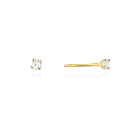 Kolczyki KO066 Diament 2 x 0,04ct żółte złoto