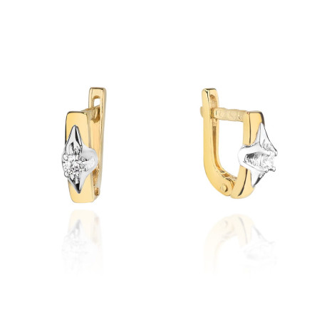Kolczyki KO088 Diament 2 x 0,04ct żółte złoto