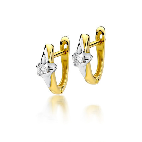 Kolczyki KO088 Diament 2 x 0,08ct żółte złoto
