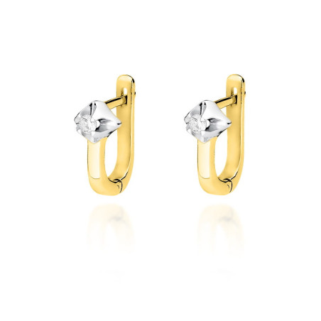 Kolczyki KO155 Diament 2 x 0,09ct żółte złoto