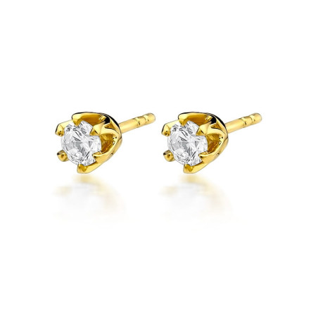 Kolczyki KO220 Diament 2 x 0,30ct żółte złoto