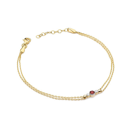 Bransoletka B005 Rubin 0,15ct żółte złoto