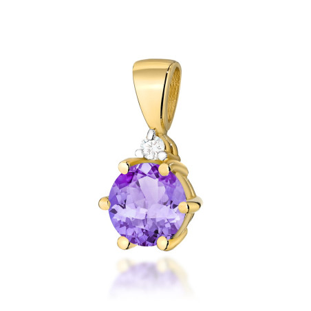 Zawieszka Z076 Ametyst 0,50ct żółte złoto
