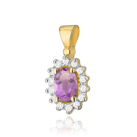 Zawieszka Z182 Ametyst 0,40ct żółte złoto