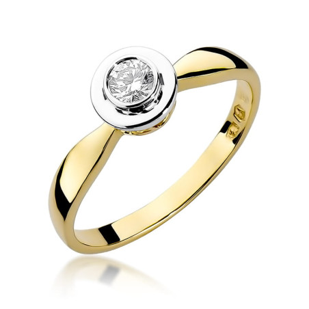 Pierścionek W294 Diament 0,20ct żółte złoto