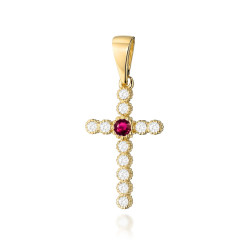 Krzyż K008 Rubin 0,15ct...
