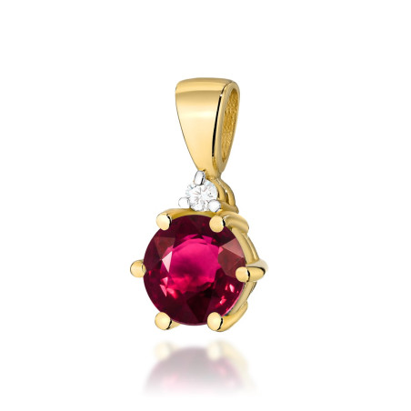 Zawieszka Z076 Rubin 0,60ct żółte złoto