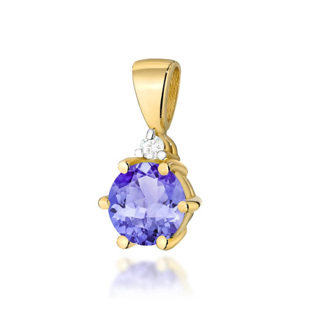Zawieszka Z076 Tanzanit 0,50ct żółte złoto