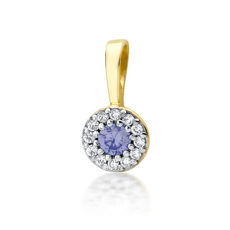 Zawieszka Z443 Tanzanit 0,15ct żółte złoto