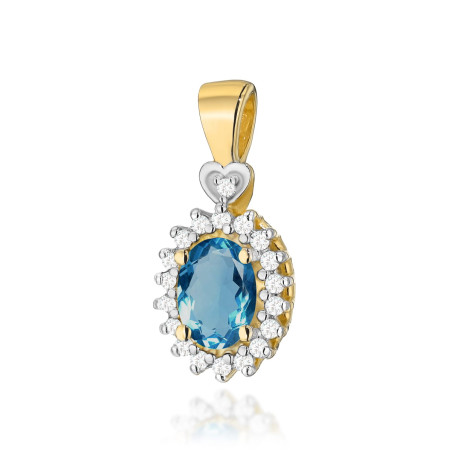 Zawieszka Z312 Topaz London Blue 0,50ct żółte złoto