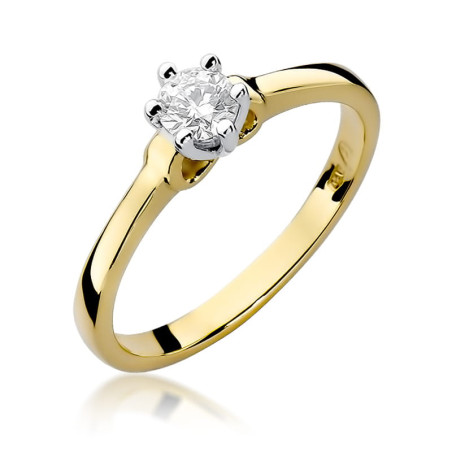 Pierścionek W296 Diament 0,30ct żółte złoto