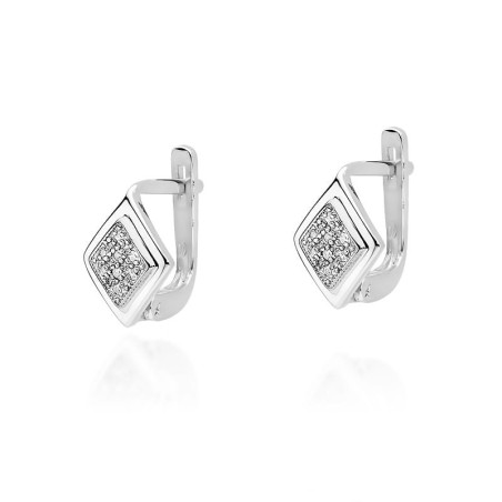 Kolczyki KO052 z diamentami białe złoto