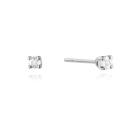 Kolczyki KO058 Diament 2 x 0,01ct białe złoto