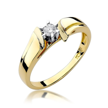 Pierścionek W300 Diament 0,12ct żółte złoto