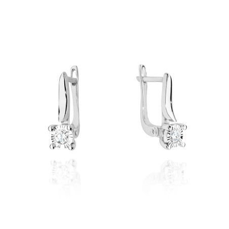 Kolczyki KO065 Diament 2 x 0,08ct białe złoto
