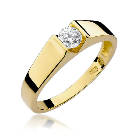 Pierścionek W033 Diament 0,30ct żółte złoto