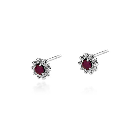 Kolczyki KO185 Rubin 2 x 0,15ct białe złoto