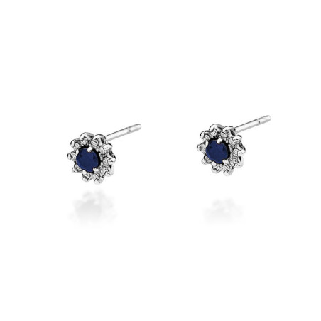 Kolczyki KO185 Szafir 2 x 0,15ct białe złoto