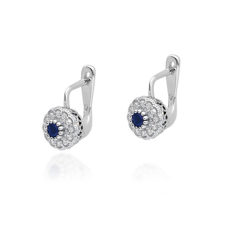 Kolczyki KO284 Szafir 2 x 0,15ct białe złoto