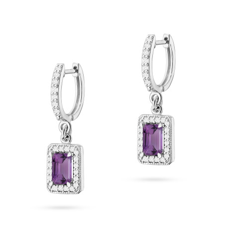 Kolczyki KO422 Ametyst 2 x 0,50ct białe złoto