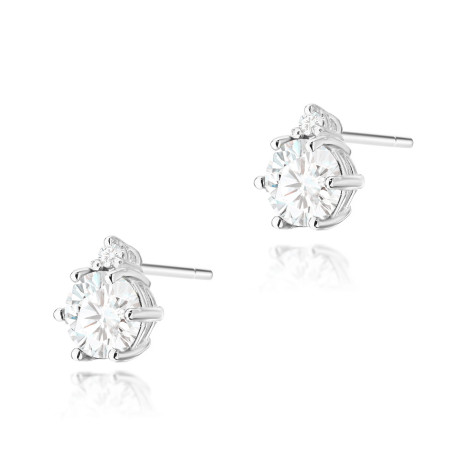 Kolczyki K0076 Biały Szafir 2 x 0,60ct białe złoto