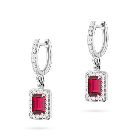 Kolczyki KO422 Rubin 2 x 0,80ct białe złoto
