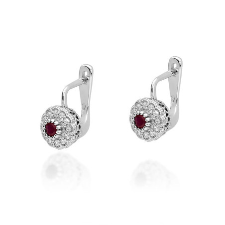 Kolczyki KO284 Rubin 2 x 0,15ct białe złoto