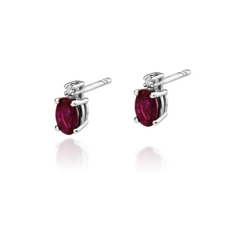 Kolczyki KO001 Rubin 2 x 0,60ct białe złoto