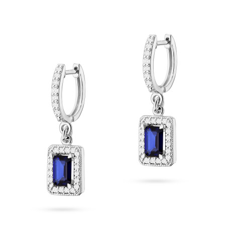 Kolczyki KO422 Szafir 2 x 0,60ct białe złoto