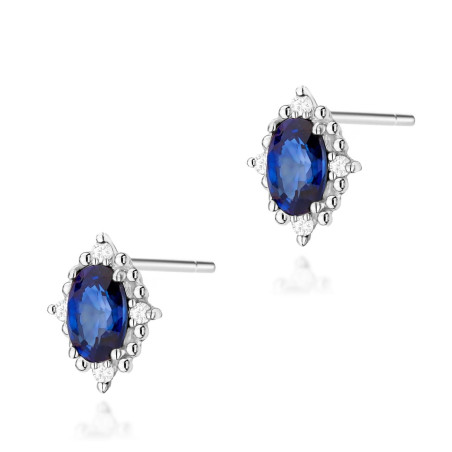 Kolczyki KO512 Szafir 2 x 0,30ct białe złoto